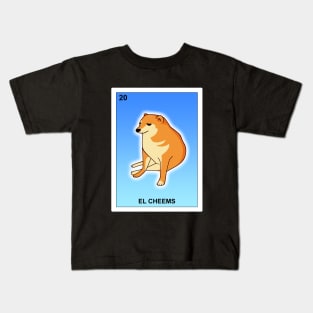 El Cheems Mexican Lottery Dog Funny Shiba Inu Meme Bingo Card Kids T-Shirt